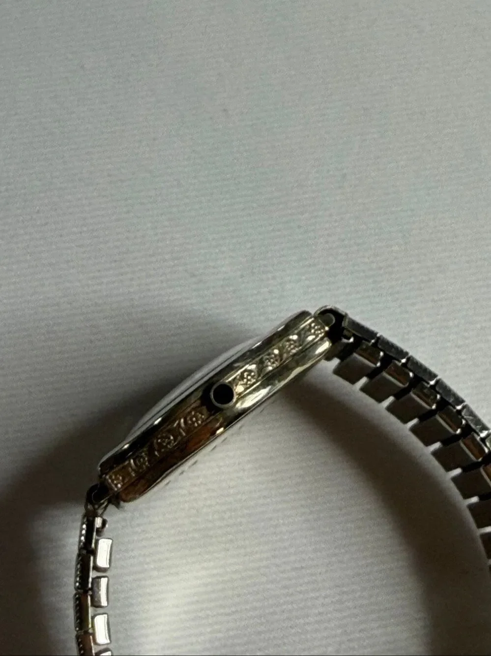 Vintage Elgin Ladies Art Deco Wrist Watch Silver Tone Engraved Untested